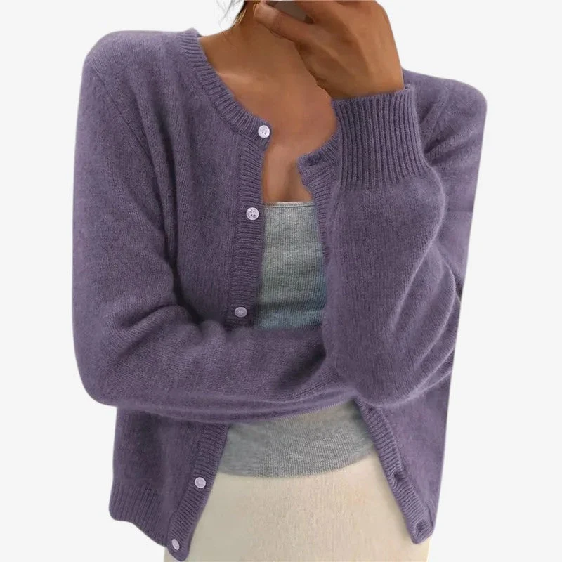 Cardigan Femme Manches Longues Boutonné