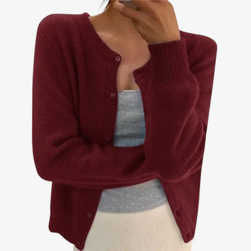 Cardigan Femme Manches Longues Boutonné