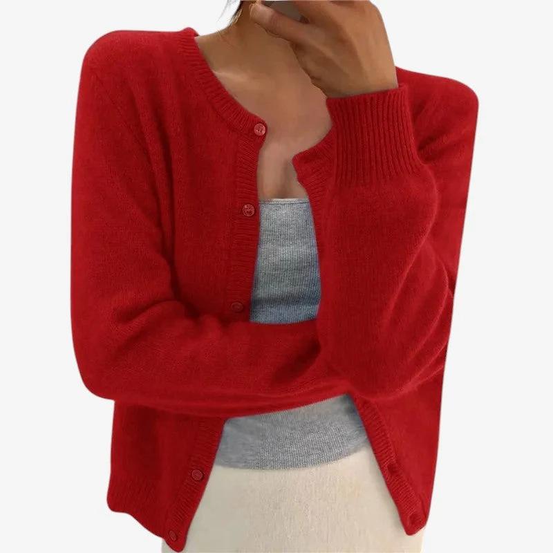 Cardigan Femme Manches Longues Boutonné