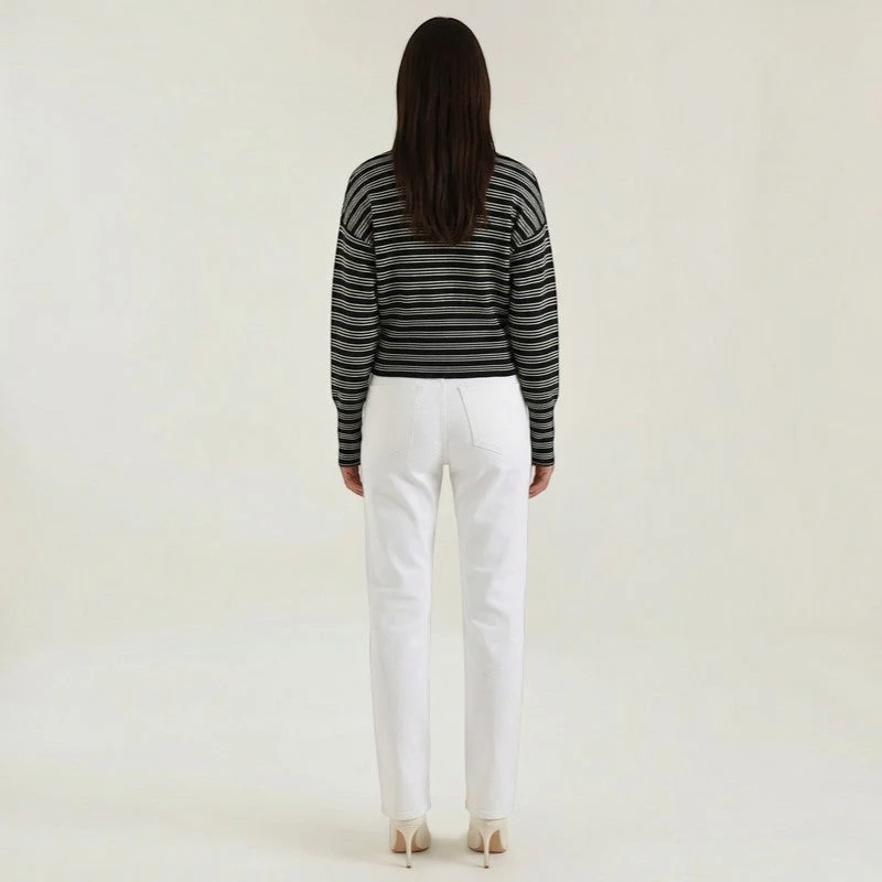 Cardigan Femme à Rayures avec Boutons