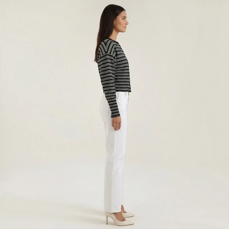Cardigan Femme à Rayures avec Boutons