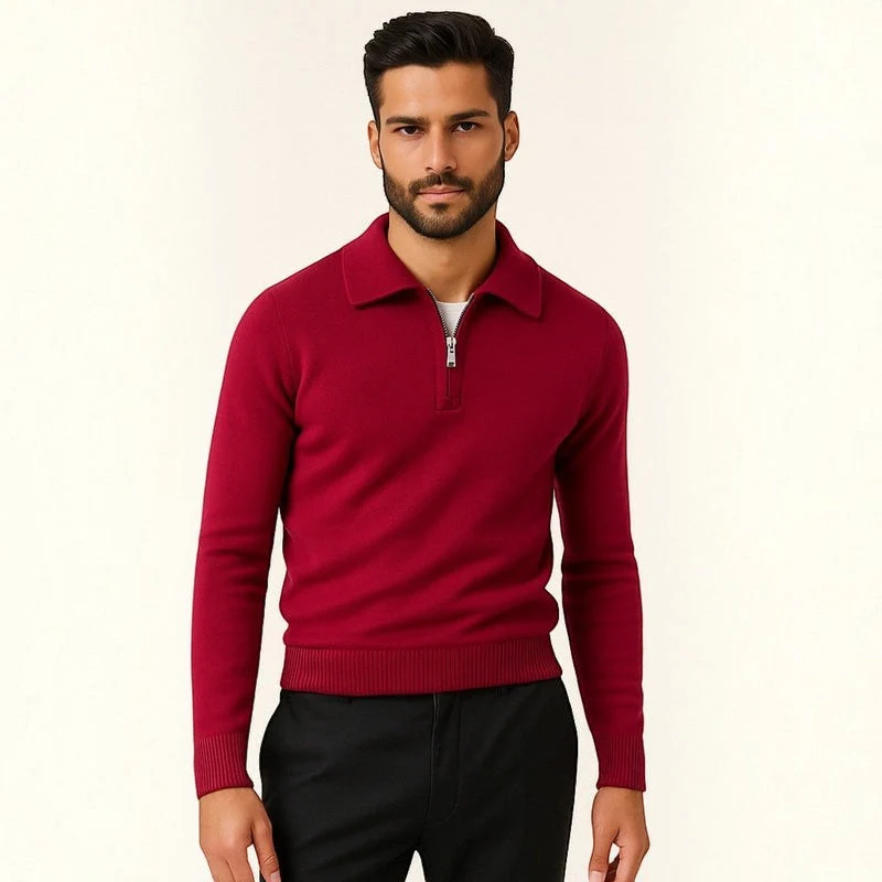 Pull Homme Col Zippé Pratique