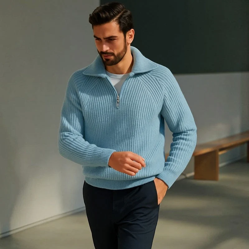 Pull Homme Col Roulé à Zip