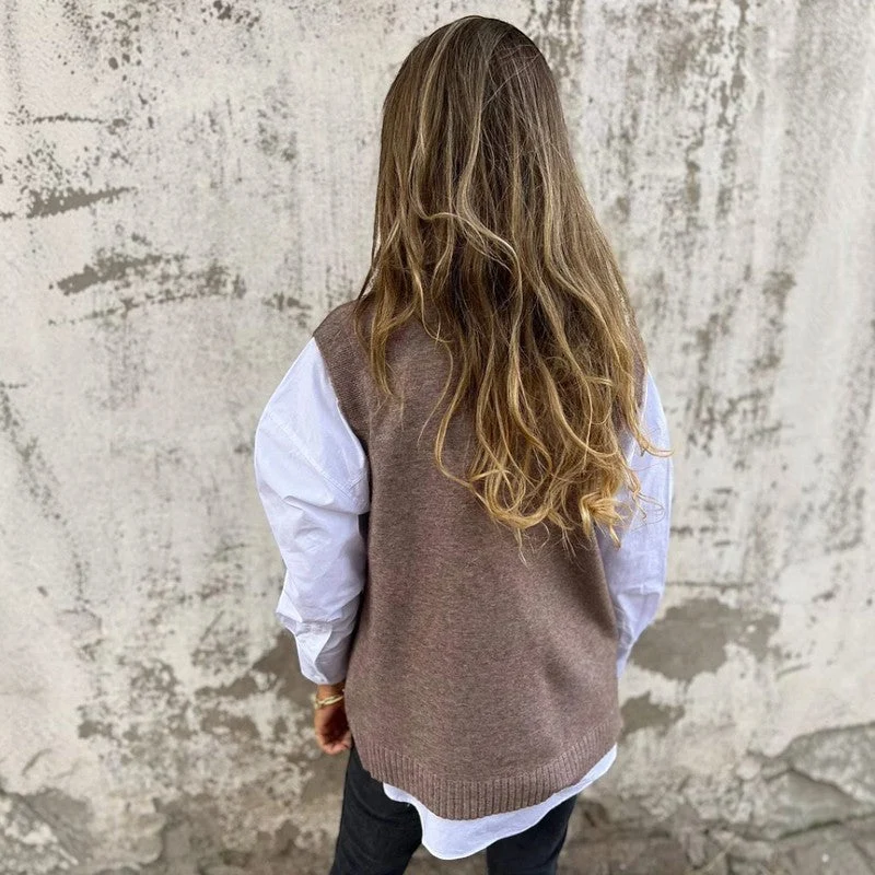 Gilet Femme Oversize Col en V