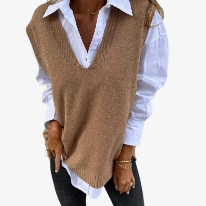 Gilet Femme Oversize Col en V