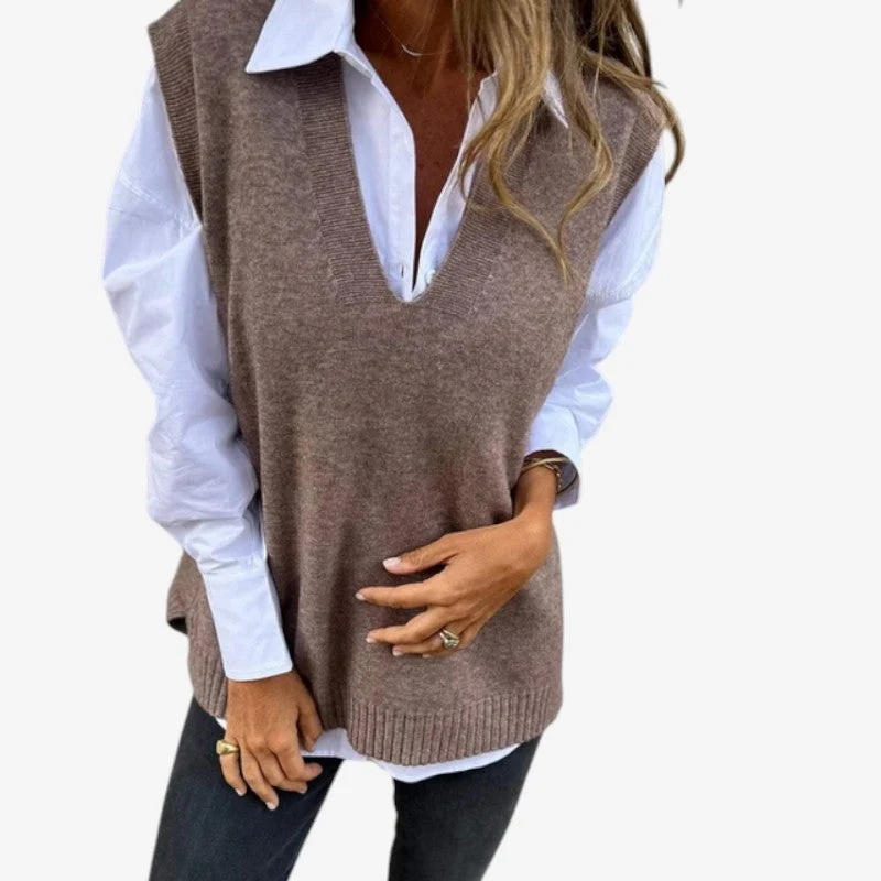 Gilet Femme Oversize Col en V