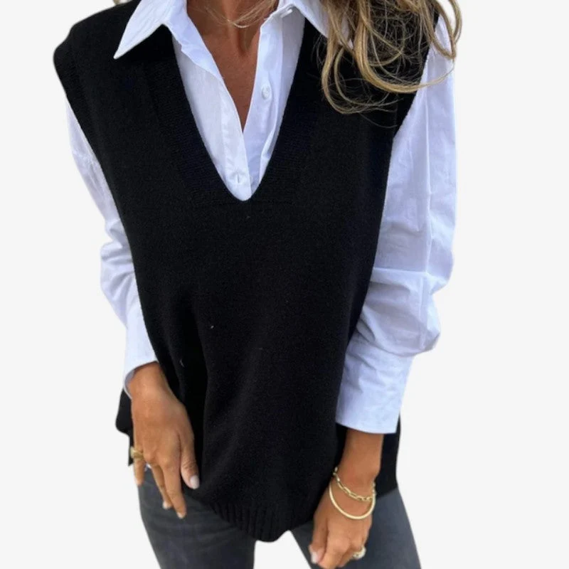 Gilet Femme Oversize Col en V