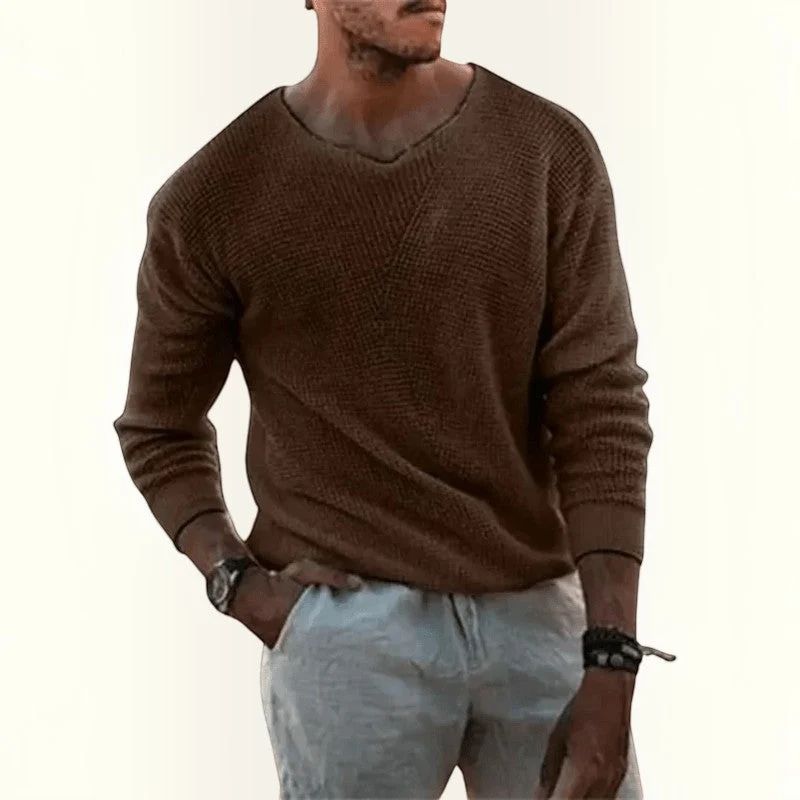Pull Homme Scollo en V Waffle