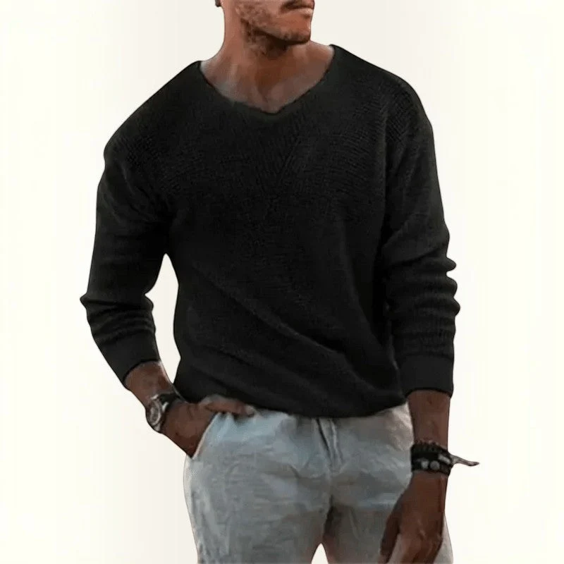 Pull Homme Scollo en V Waffle