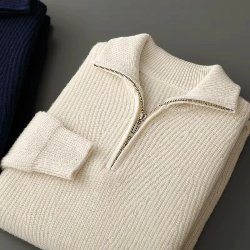 Pull Homme à Col Zippé et Trame Aérée