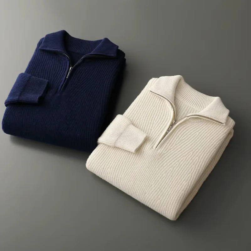 Pull Homme à Col Zippé et Trame Aérée