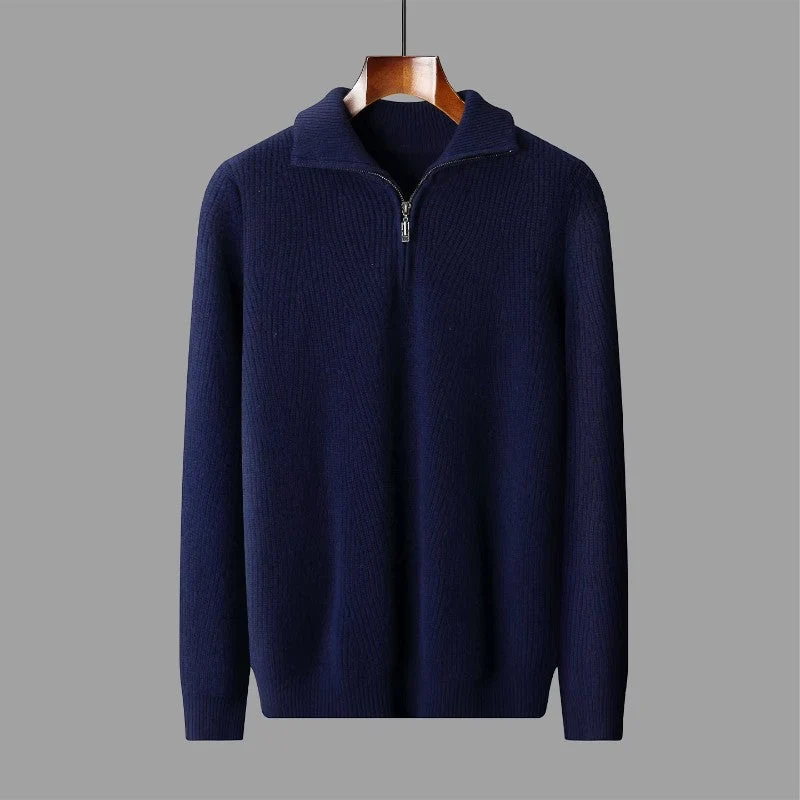 Pull Homme à Col Zippé et Trame Aérée