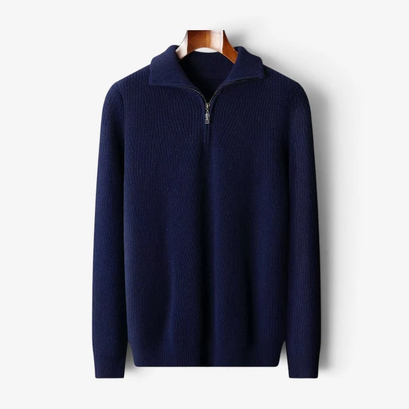 Pull Homme à Col Zippé et Trame Aérée