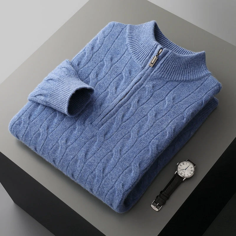 Pull Homme à Col Zippé