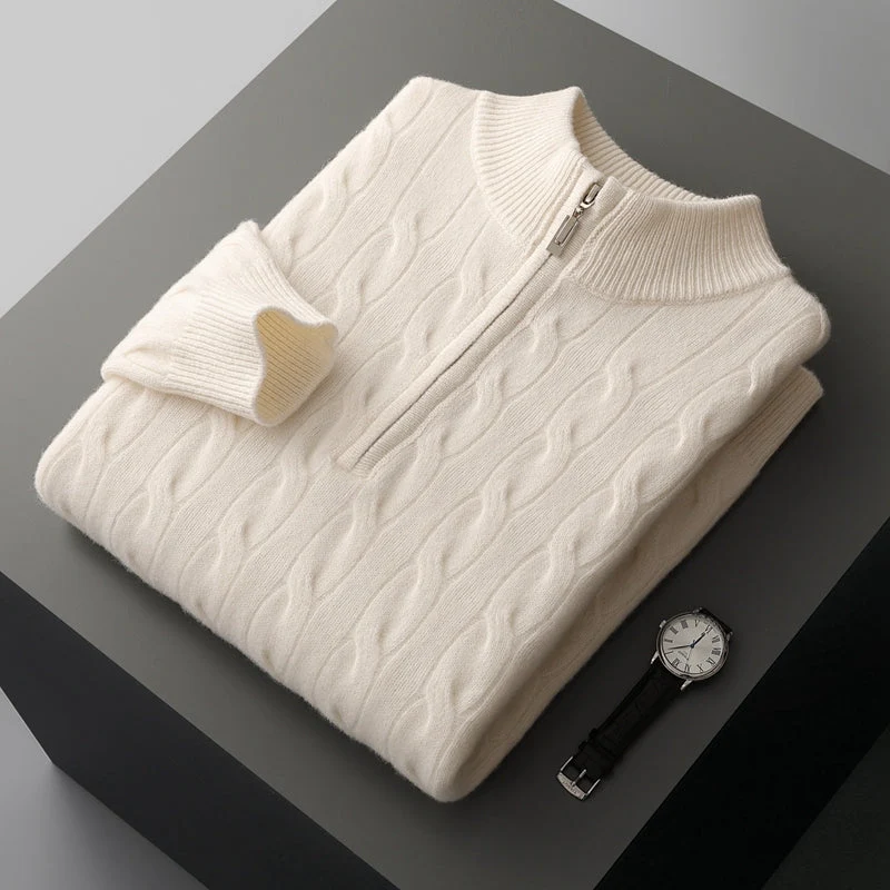 Pull Homme à Col Zippé