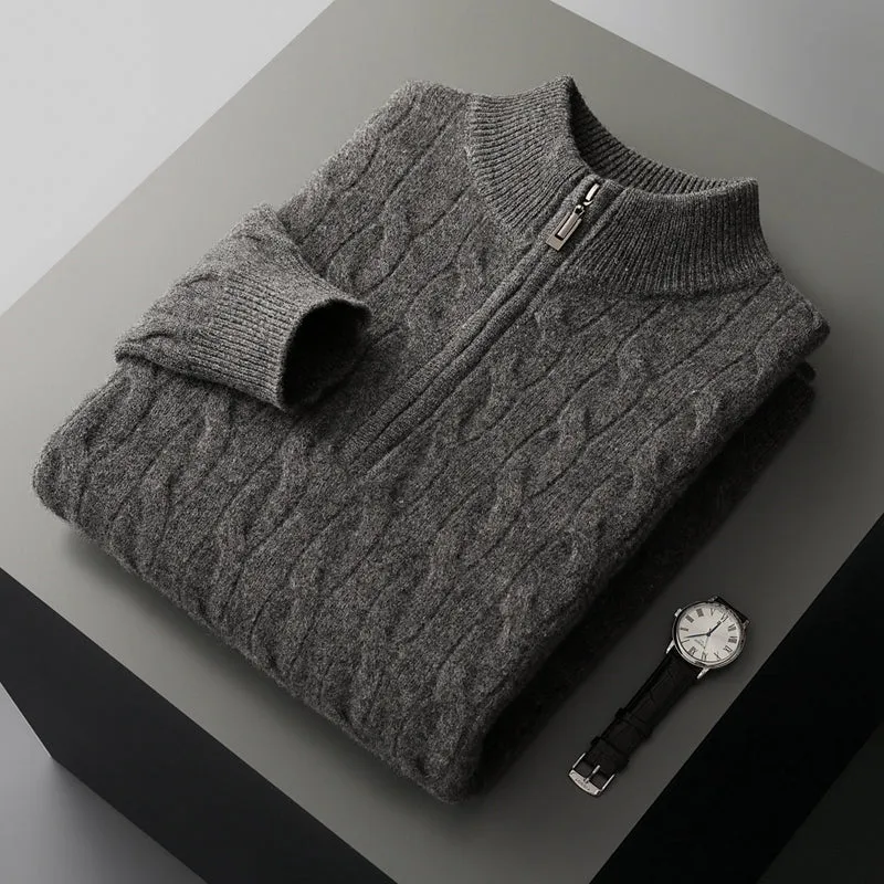 Pull Homme à Col Zippé