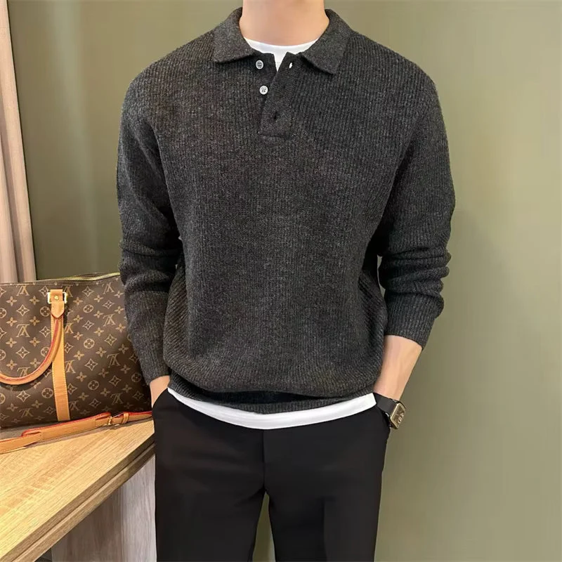 Pull Homme Col Polo à Boutons