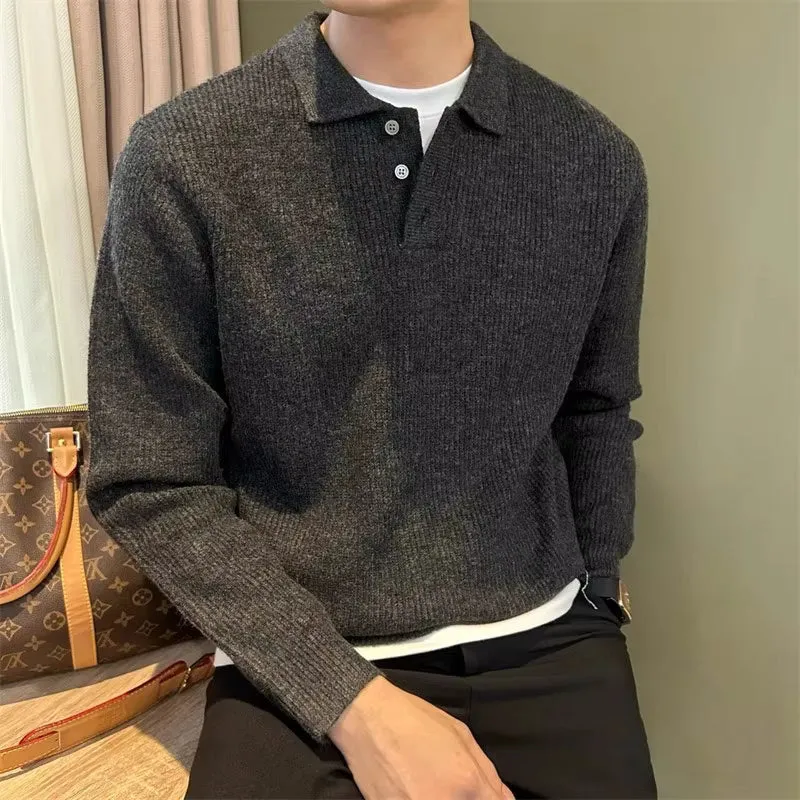 Pull Homme Col Polo à Boutons