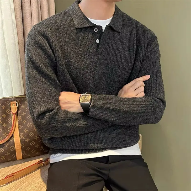 Pull Homme Col Polo à Boutons