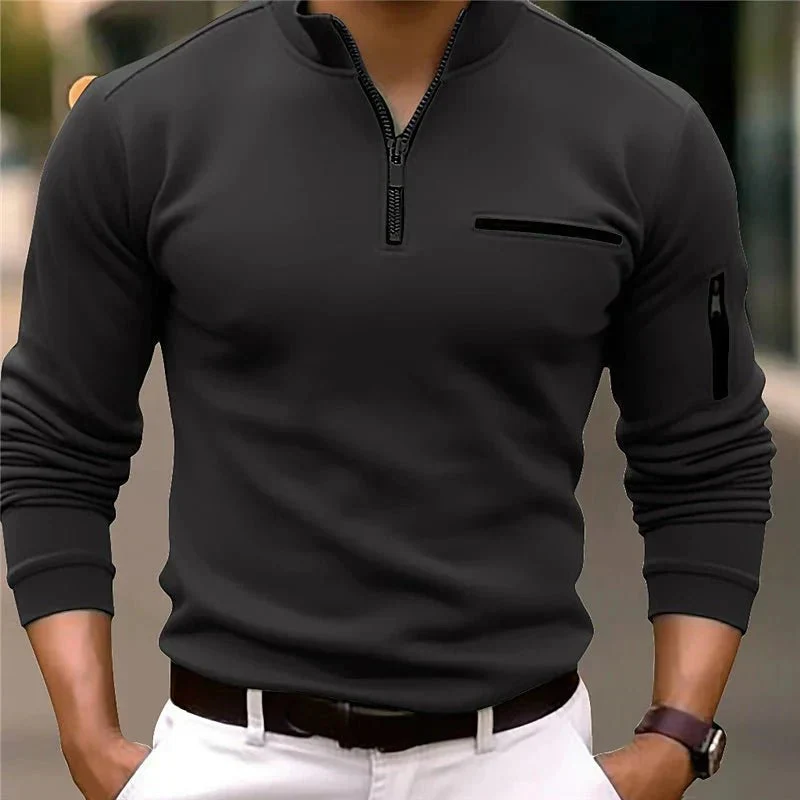 Polo Homme Manches Longues avec Col Classique