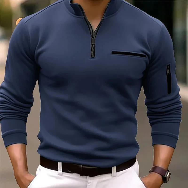 Polo Homme Manches Longues avec Col Classique