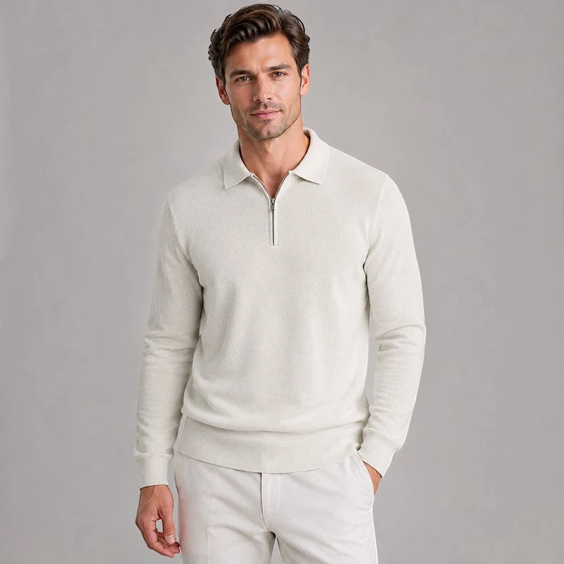 Pull homme à col polo et zip