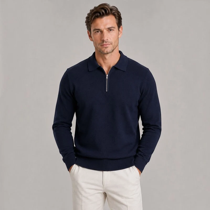 Pull homme à col polo et zip