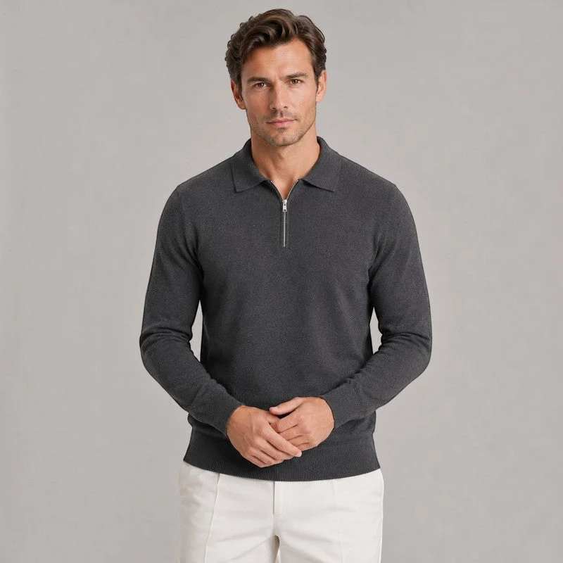 Pull homme à col polo et zip