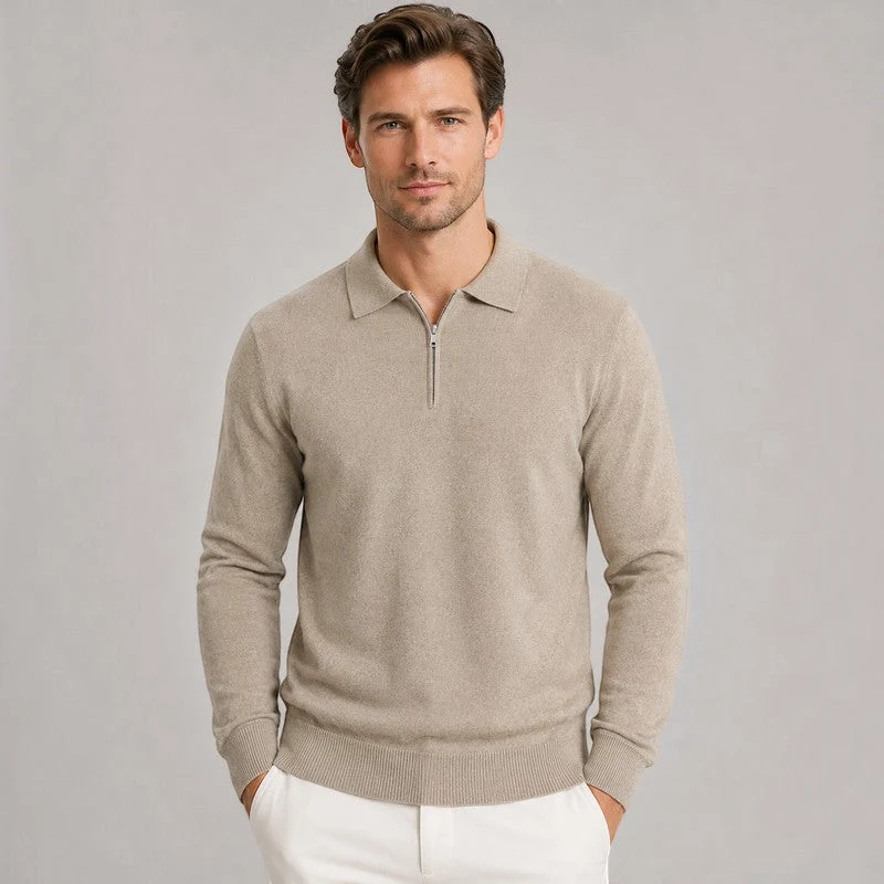 Pull homme à col polo et zip