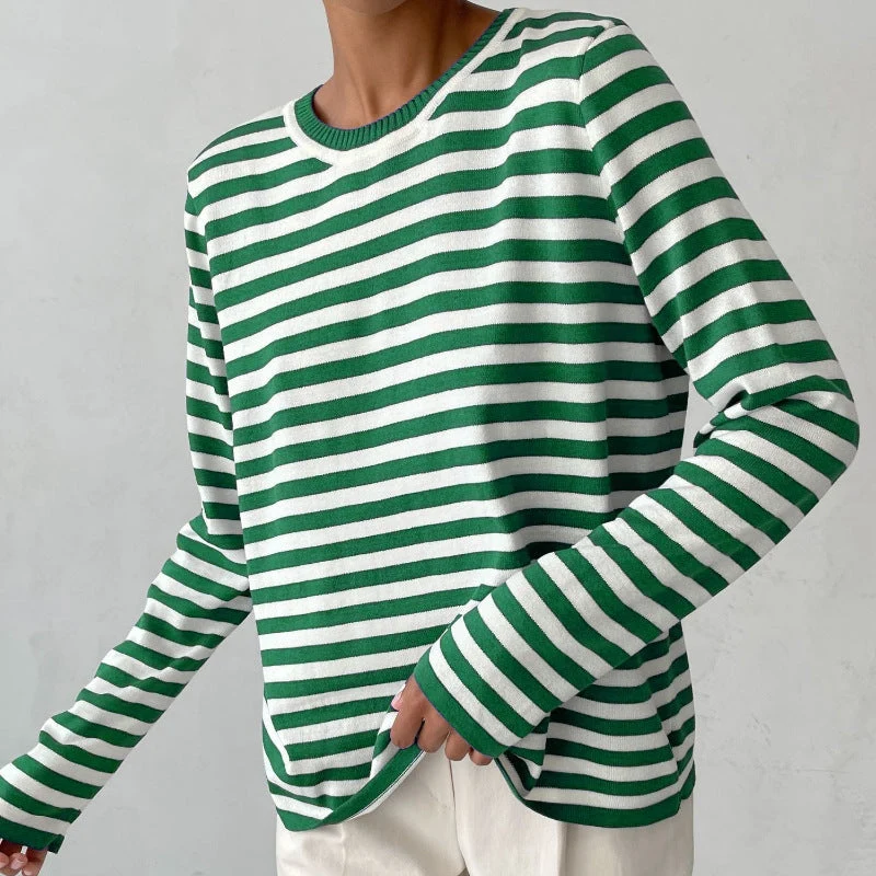 Pull rayé en maille fine pour femme