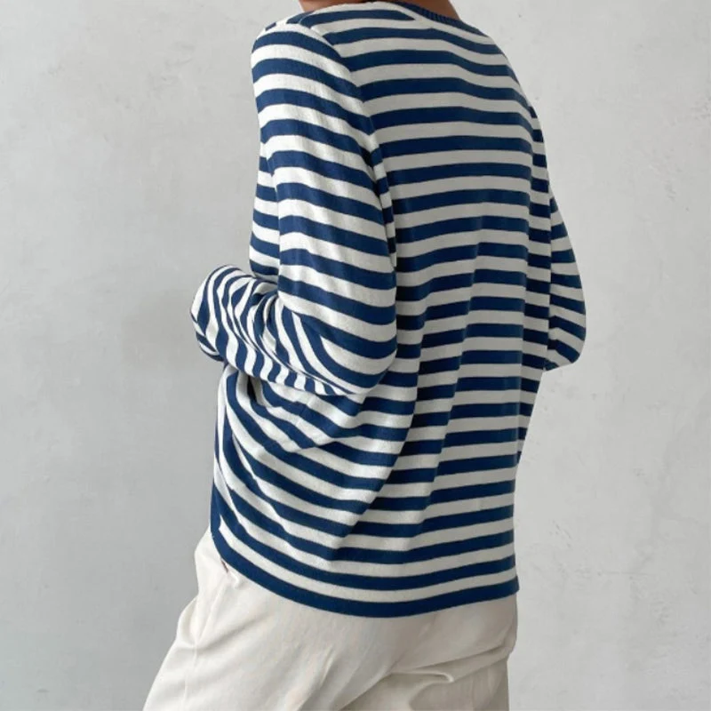 Pull rayé en maille fine pour femme