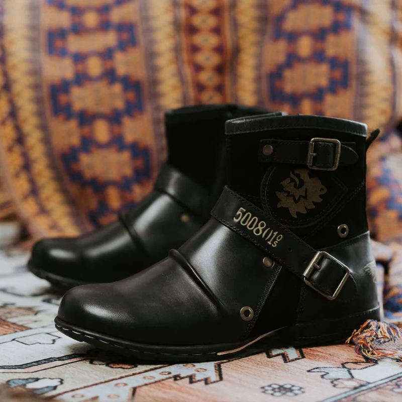 Bottes pour hommes vintage avec boucle