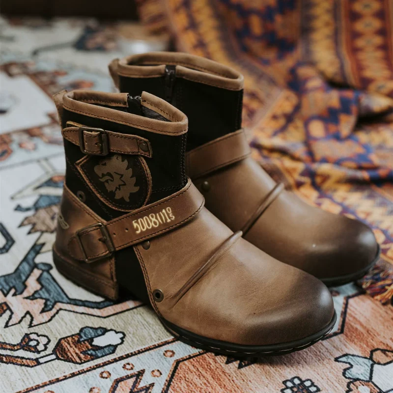 Bottes pour hommes vintage avec boucle
