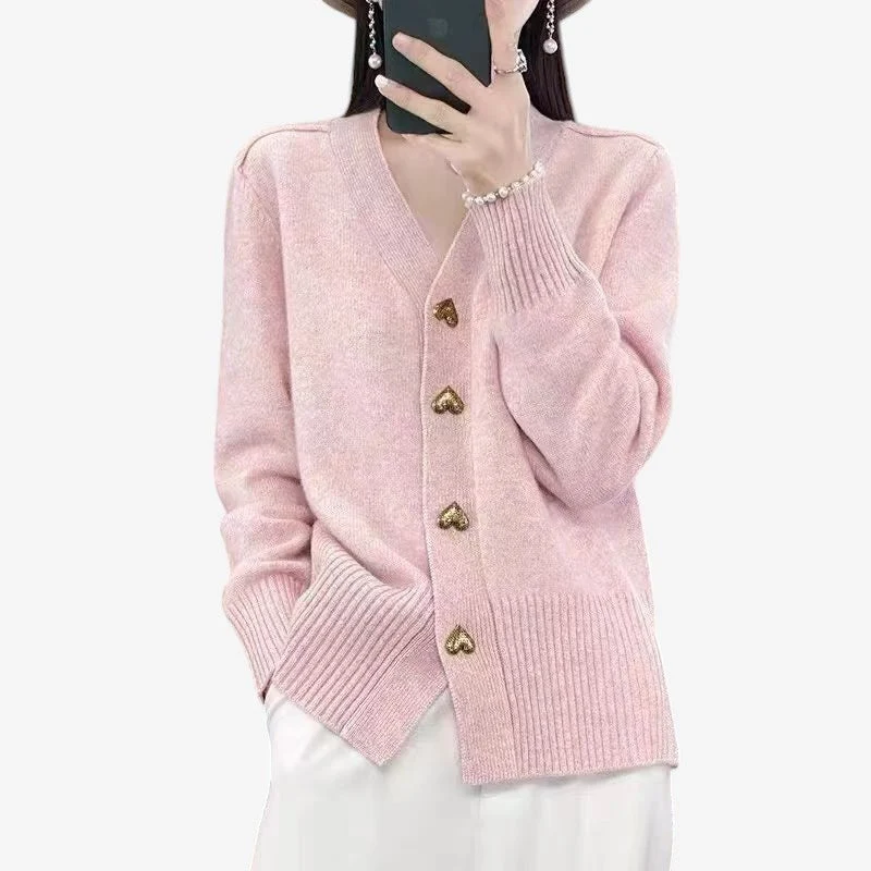 Cardigan en tricot pour femmes avec V-Ausschnitt