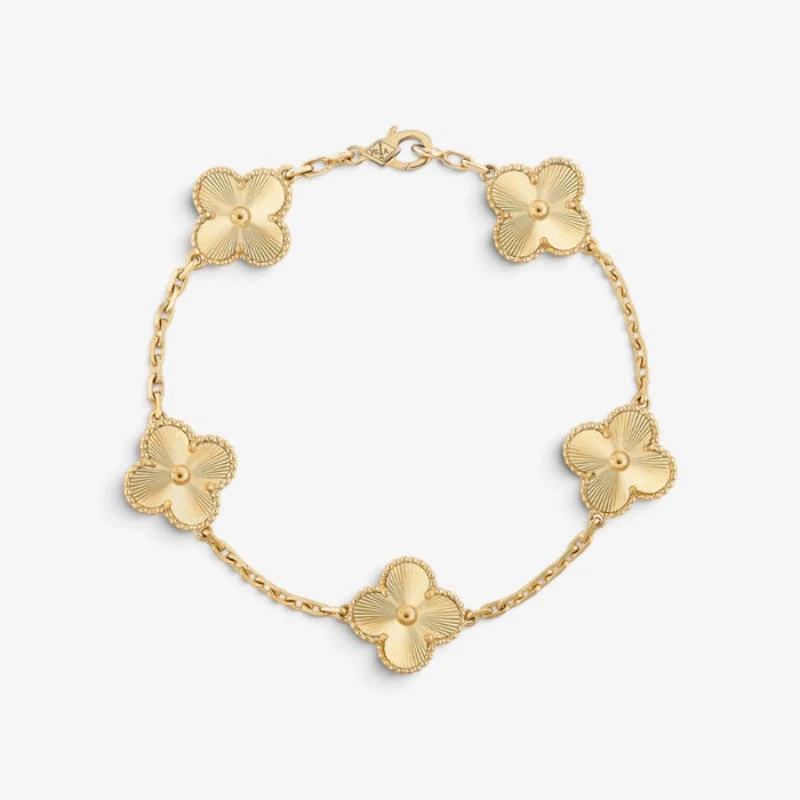 Bracelet Élégant Trèfle en Or pour Femmes