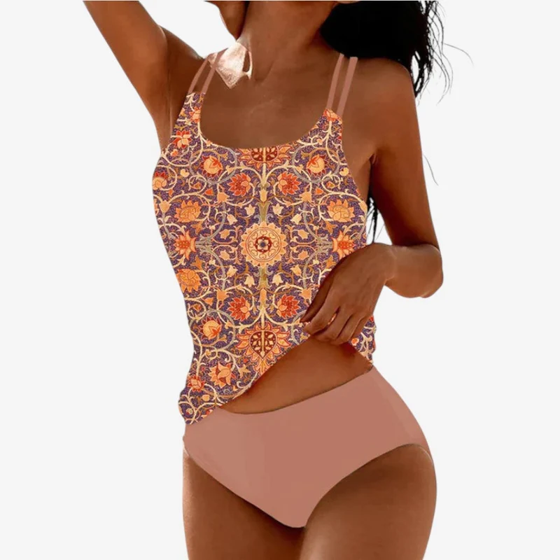 Maillot de Bain Femme 2 Pièces à Motifs Colorés