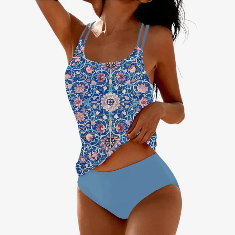 Maillot de Bain Femme 2 Pièces à Motifs Colorés