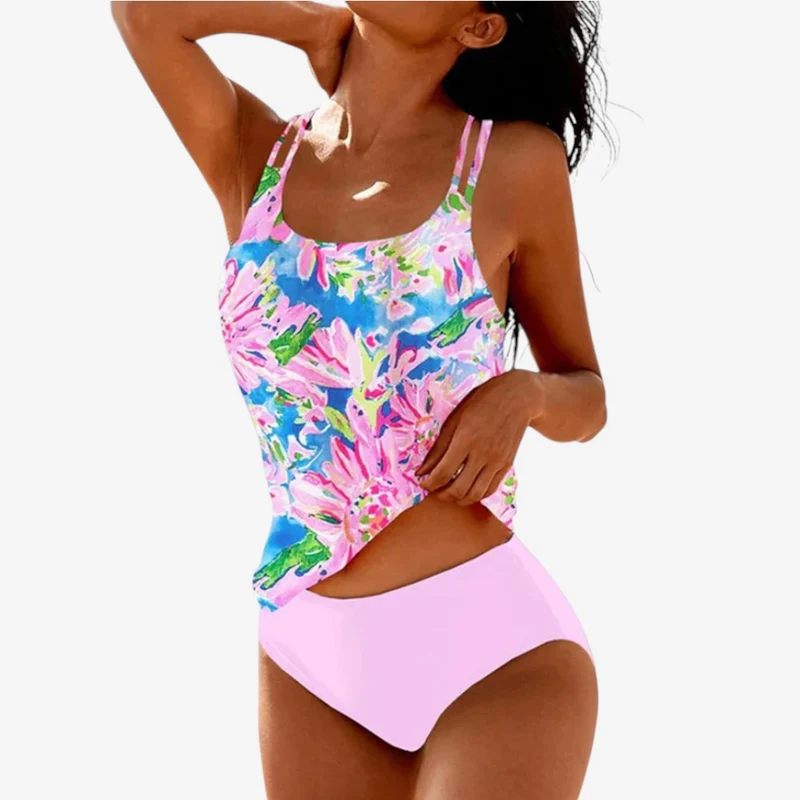 Maillot de Bain Femme 2 Pièces à Motifs Colorés