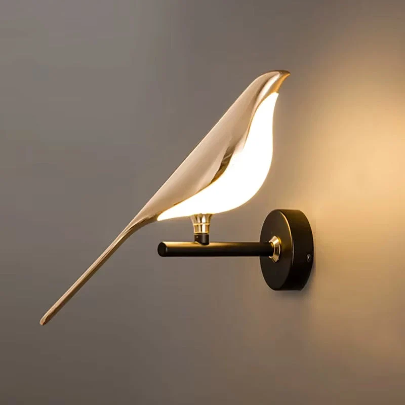 Applique Murale Oiseau Doré LED Design