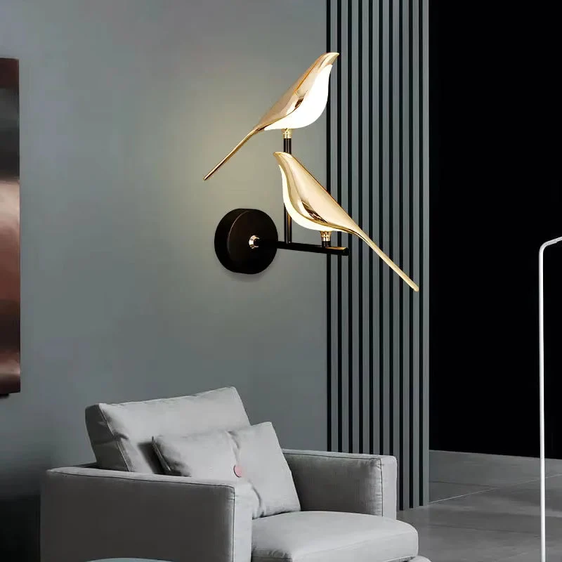 Applique Murale Oiseau Doré LED Design