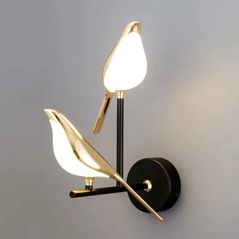 Applique Murale Oiseau Doré LED Design