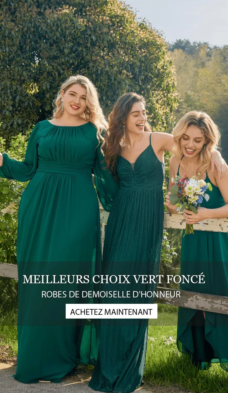 Meilleurs Choix de Robes de Demoiselle d'Honneur Vert Foncé