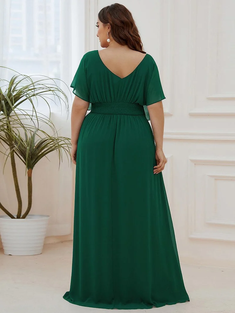 ever AMBRYN|Robe de soirée longue en mousseline de soie à taille empire coupe A(Vente finale)