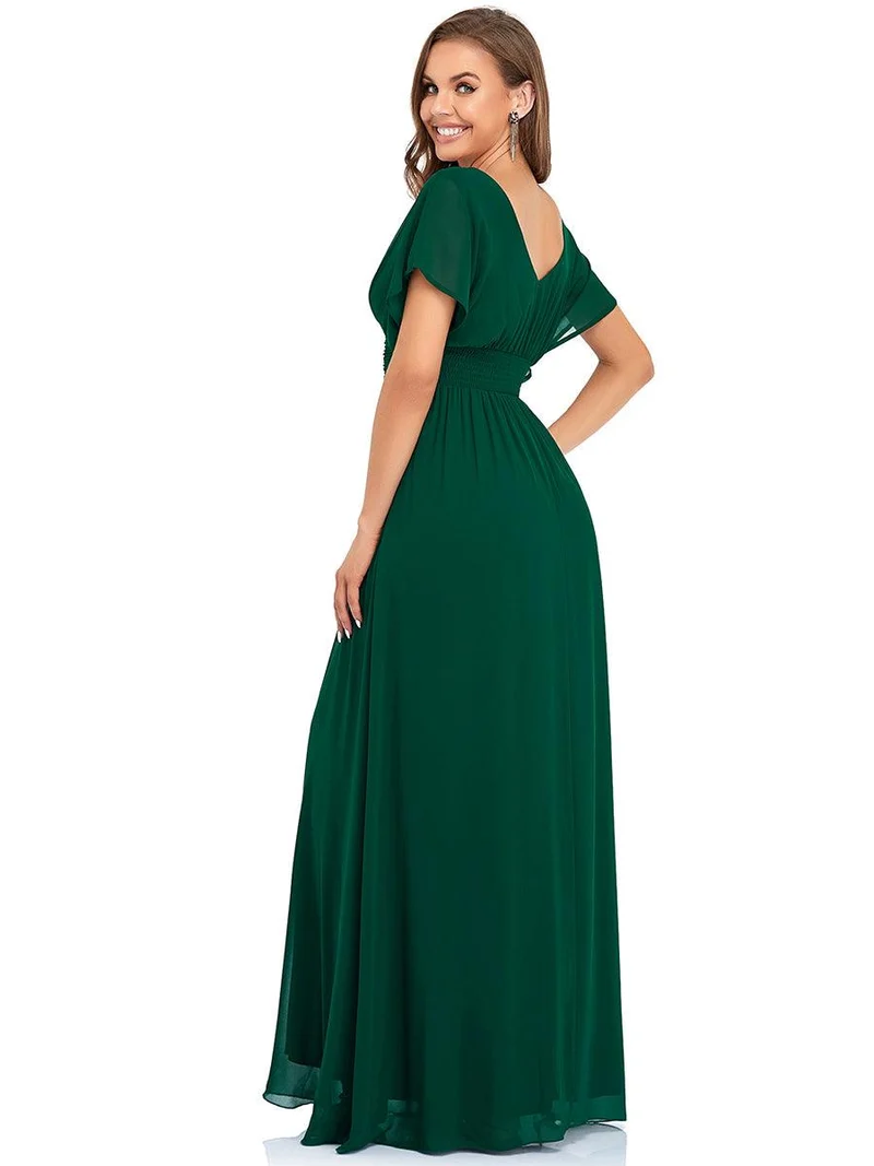 ever AMBRYN|Robe de soirée longue en mousseline de soie à taille empire coupe A(Vente finale)