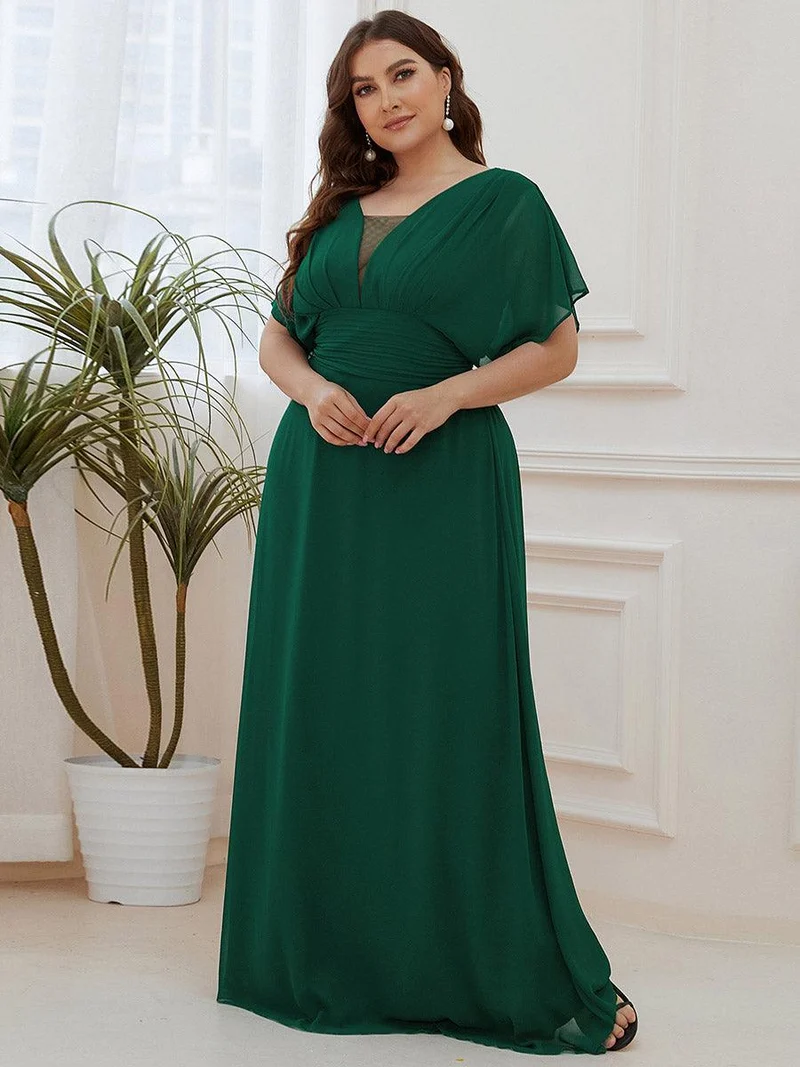 ever AMBRYN|Robe de soirée longue en mousseline de soie à taille empire coupe A(Vente finale)