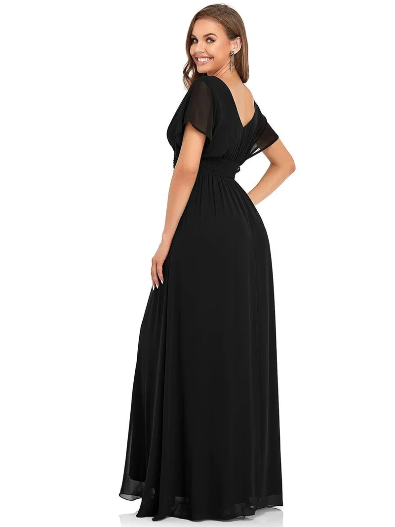 ever AMBRYN|Robe de soirée longue en mousseline de soie à taille empire coupe A(Vente finale)