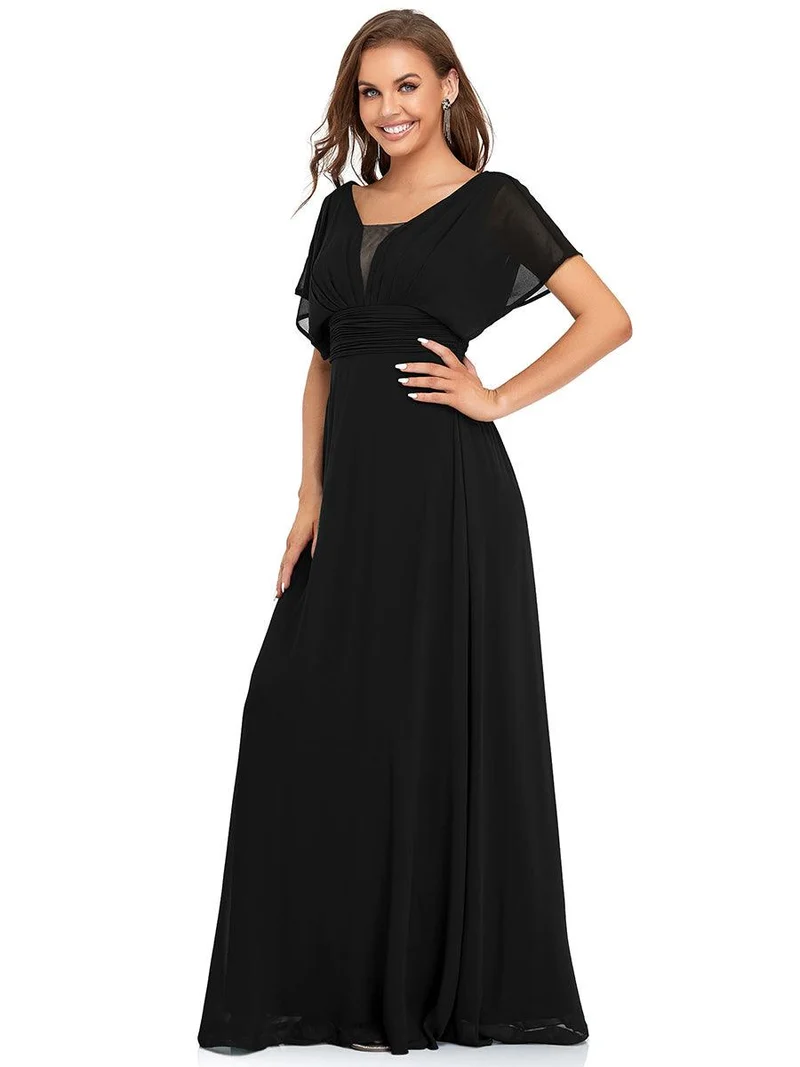 ever AMBRYN|Robe de soirée longue en mousseline de soie à taille empire coupe A(Vente finale)