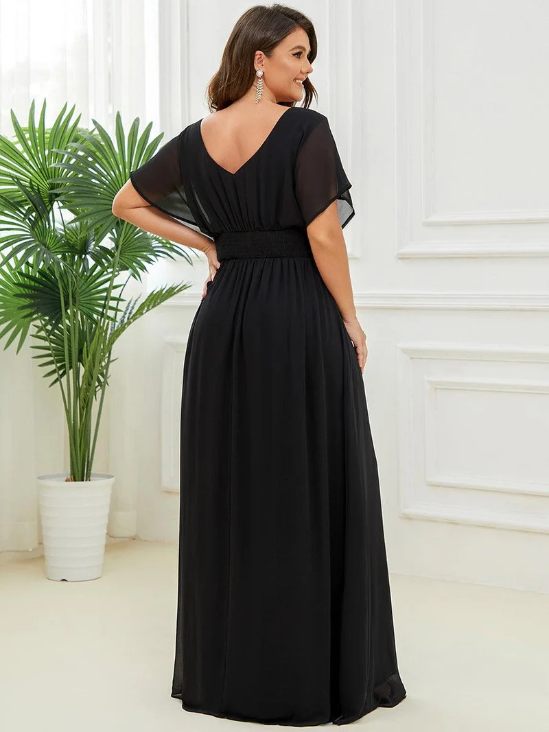 ever AMBRYN|Robe de soirée longue en mousseline de soie à taille empire coupe A(Vente finale)