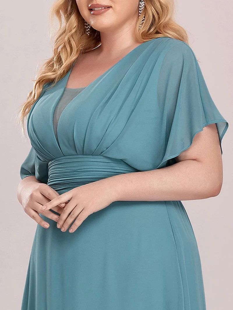 ever AMBRYN|Robe de soirée longue en mousseline de soie à taille empire coupe A(Vente finale)