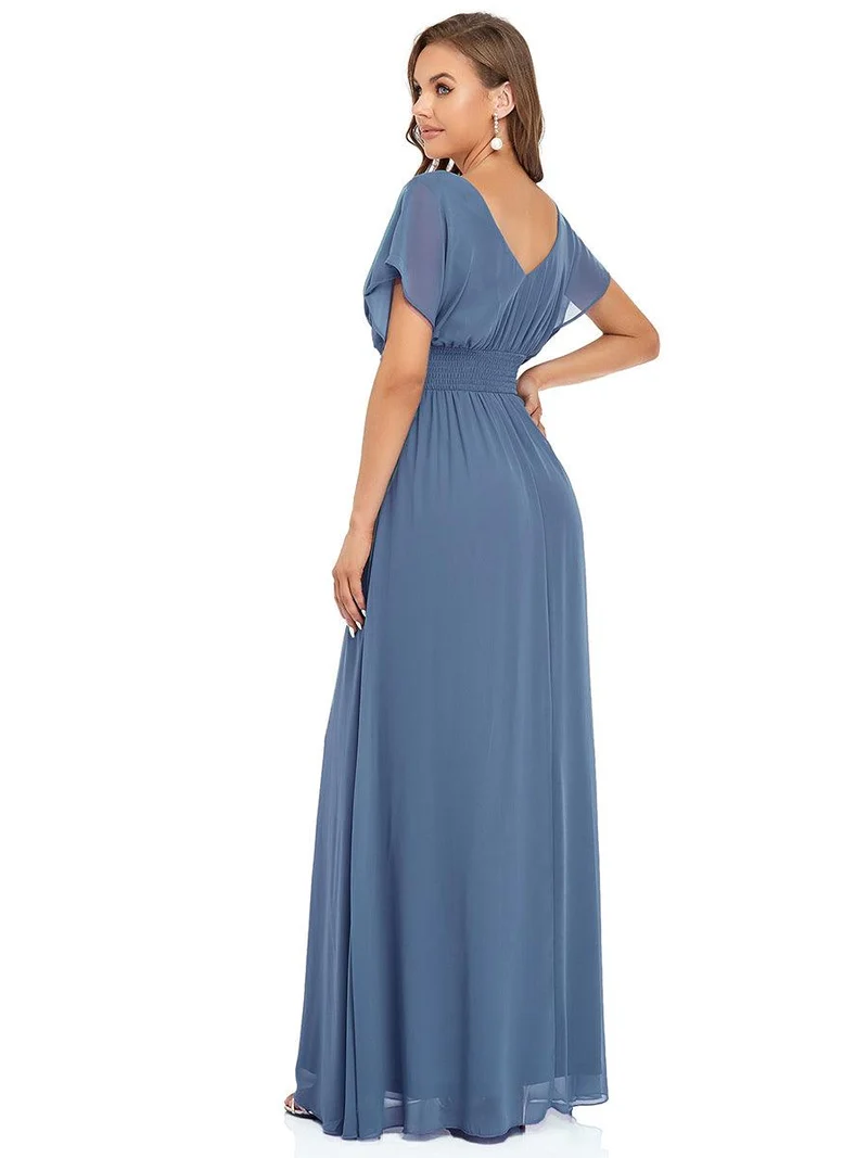 ever AMBRYN|Robe de soirée longue en mousseline de soie à taille empire coupe A(Vente finale)